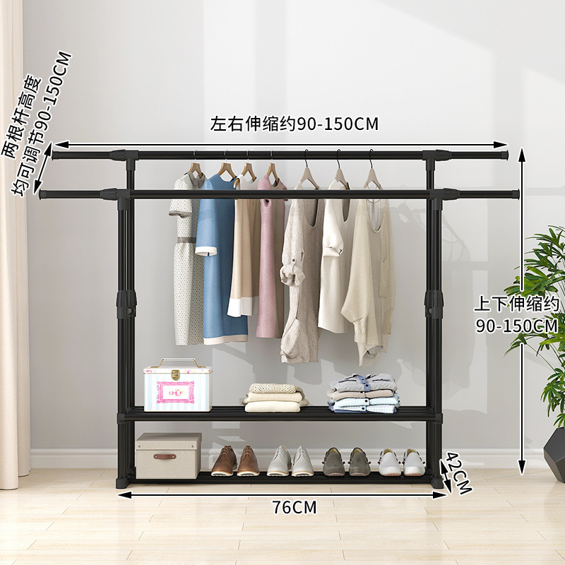 더블폴 [접이식 150/150 + 2단 수납선반]