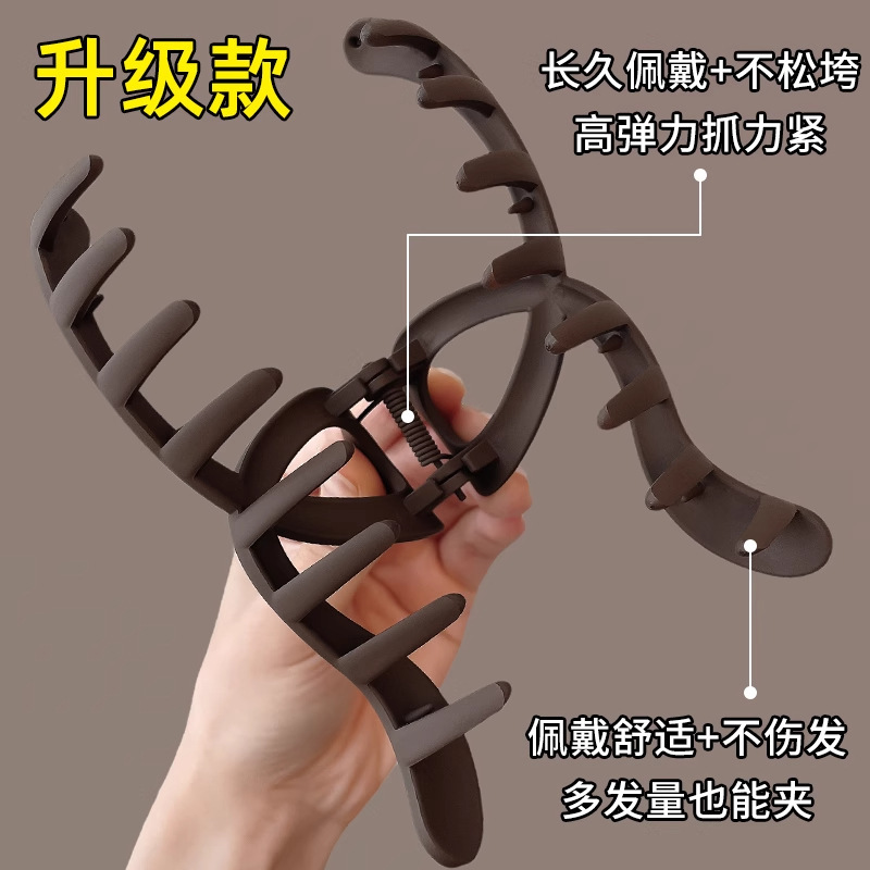 气质珍珠发饰咖色鲨鱼夹清新蝴蝶结抓夹气质优雅发卡百搭头饰发夹|undefined