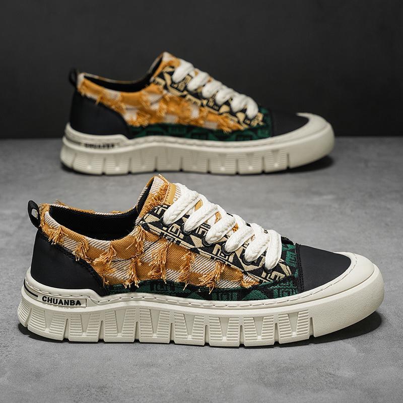 2025 Summer New Light Luxury Niche Sneakers Denim Fashion Canvas Casual Student Outdoor Versatile Korean Style Men's Shoes