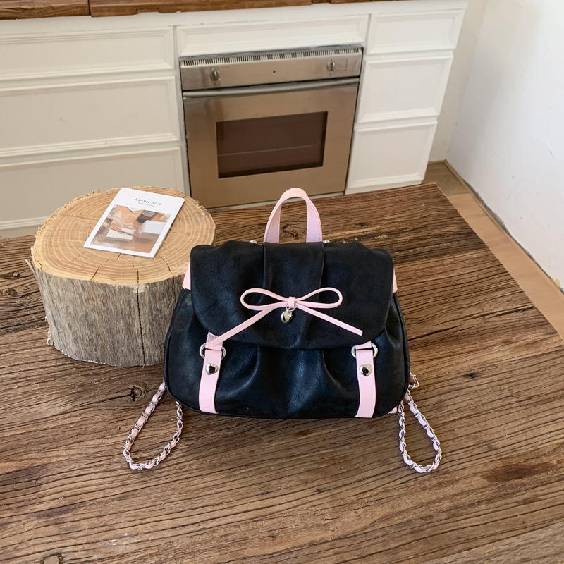 Pink Cloud Bag Sweet Cool Cute Girl Student Casual Shoulder Underarm Bag Fashion Bow Ruffle Crossbody Bag - Thumbnail 2