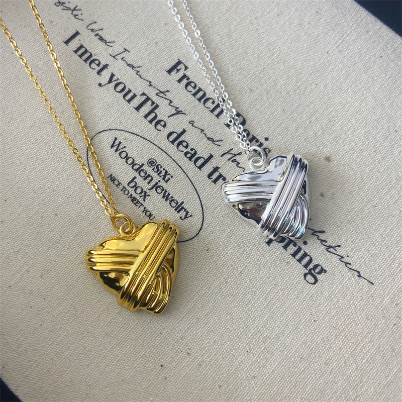 20g Weight Pendant Necklace Classification 1 Piece Quantity Basic Classic Style Korean Style Heart Shape Copper Plating Pendant Necklace