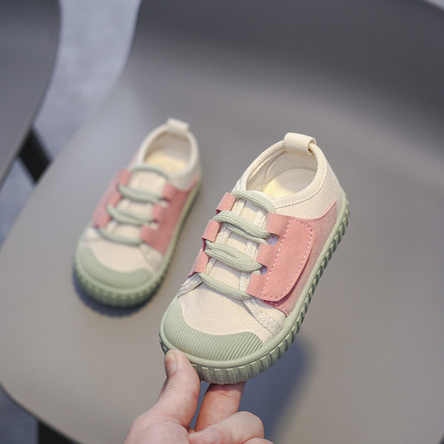 Baby toddler shoes, canvas shoes, summer breathable sneakers, soft-soled children's shoes, boys' shoes, 3-year-old baby girl, spring and autumn