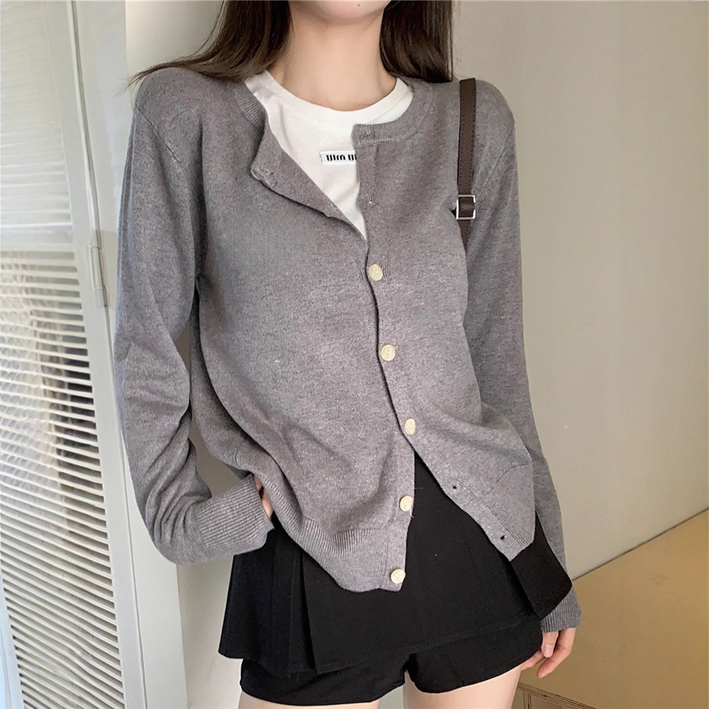 灰色针织开衫毛衣外套女大码胖mm韩版慵懒风百搭披肩外穿上衣春秋