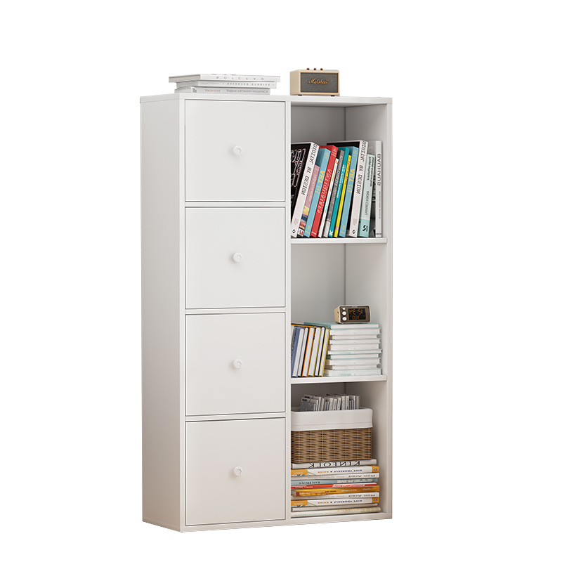 Estantería simple, estantería de piso a techo, dormitorio de estudiantes, escritorio para el hogar, almacenamiento, gabinete combinado pequeño y estrecho de gran capacidad