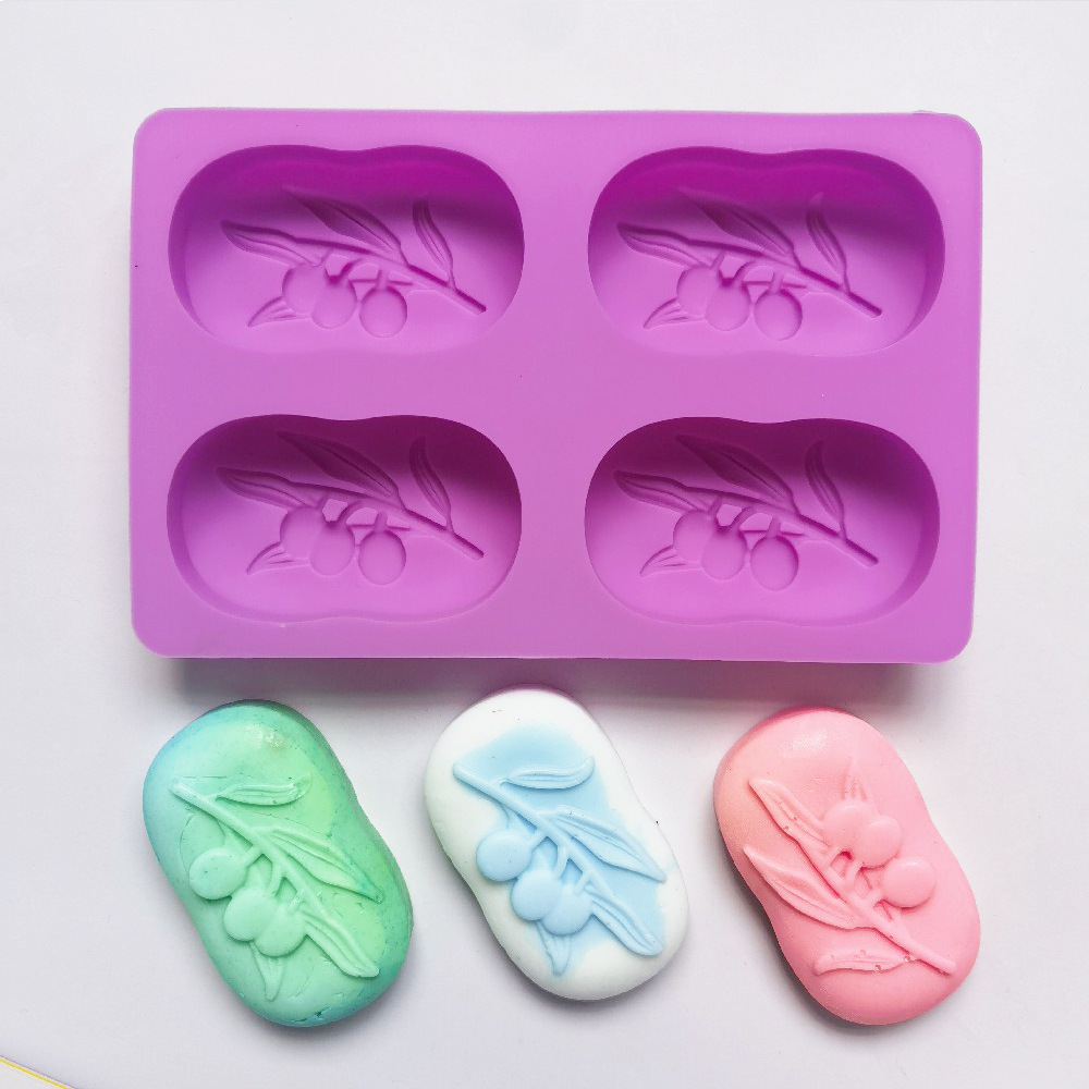 4连橄榄树肥皂564巧克力硅胶模具蛋糕布丁甜点模具肥皂烘焙用具