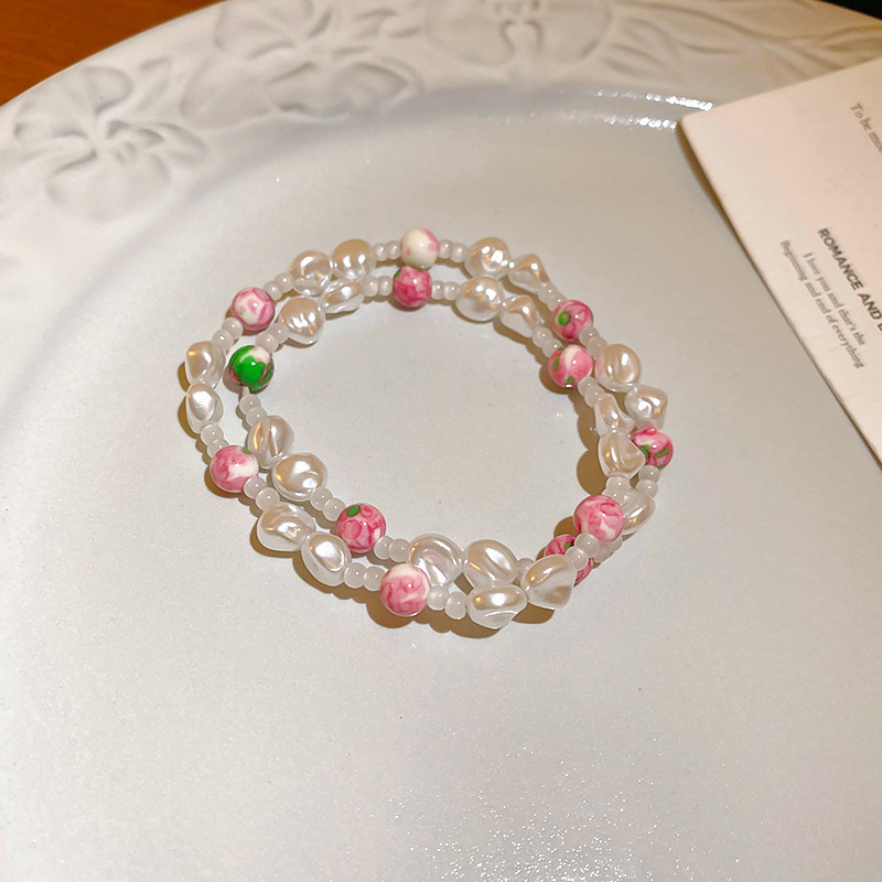 Estrellas de dopamina, gotas de aceite, cuentas de arroz, pulsera con cuentas, accesorios de pulsera dulce de verano, joyería de alta gama de nicho al por mayor