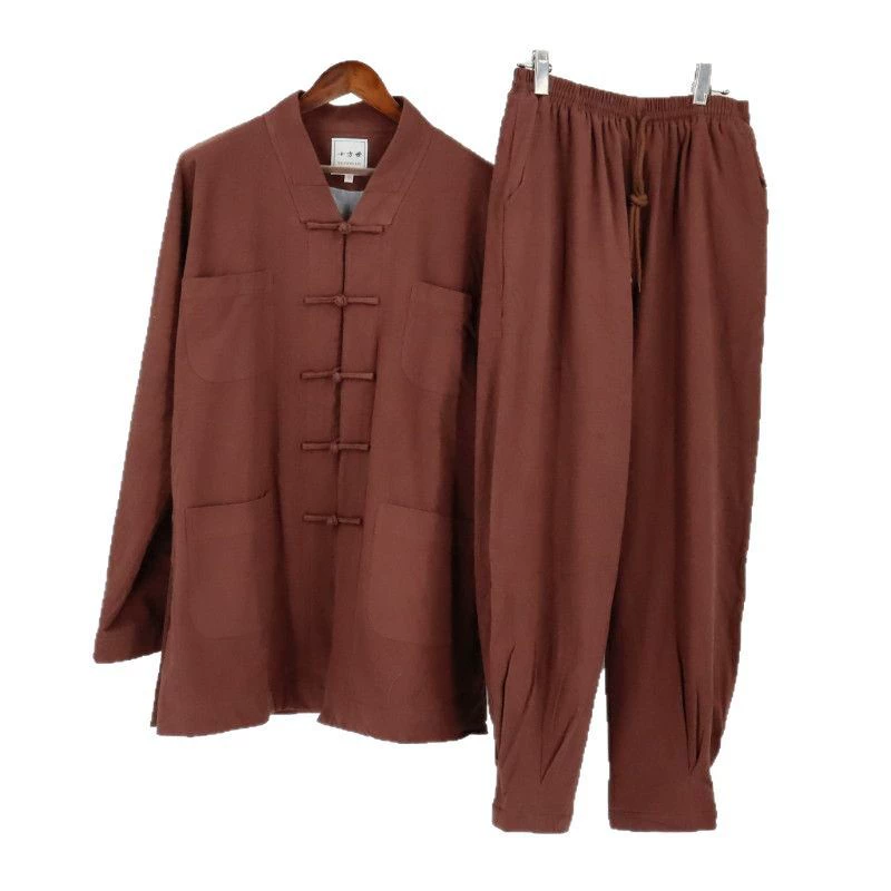 Monk robes short jacket set, monk robe for men autumn and winter, cotton-linen, for nuns and monks