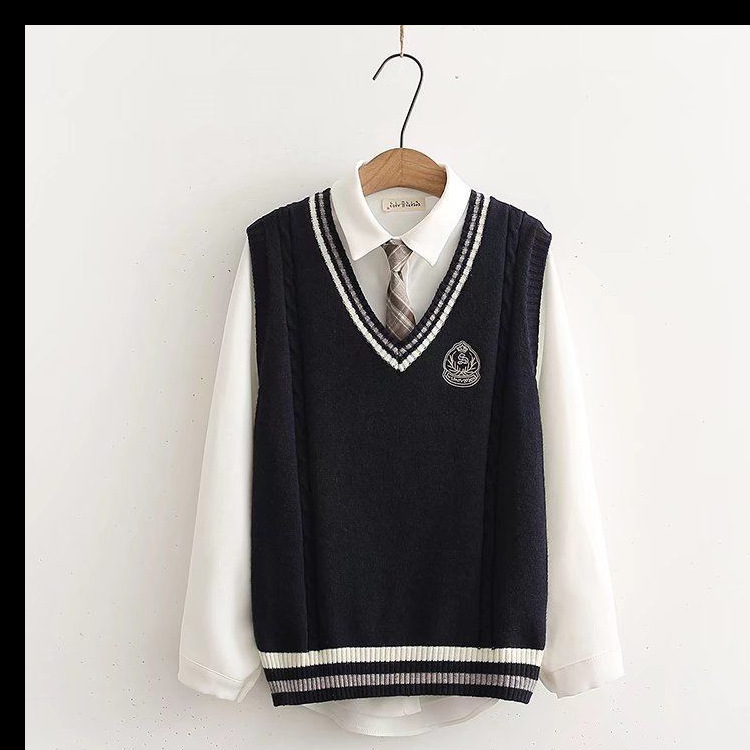 Navy blue vest single piece