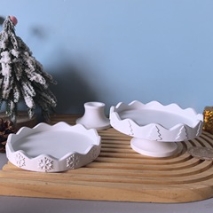 圣诞节系列托盘硅胶模具圣诞树雪花托盘支架盘子石膏滴胶模具