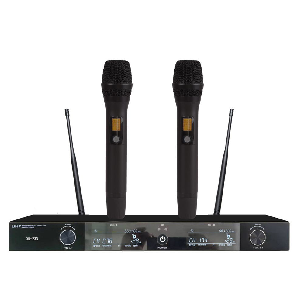 UHF一拖二无线手持话筒舞台KTV商演麦克风