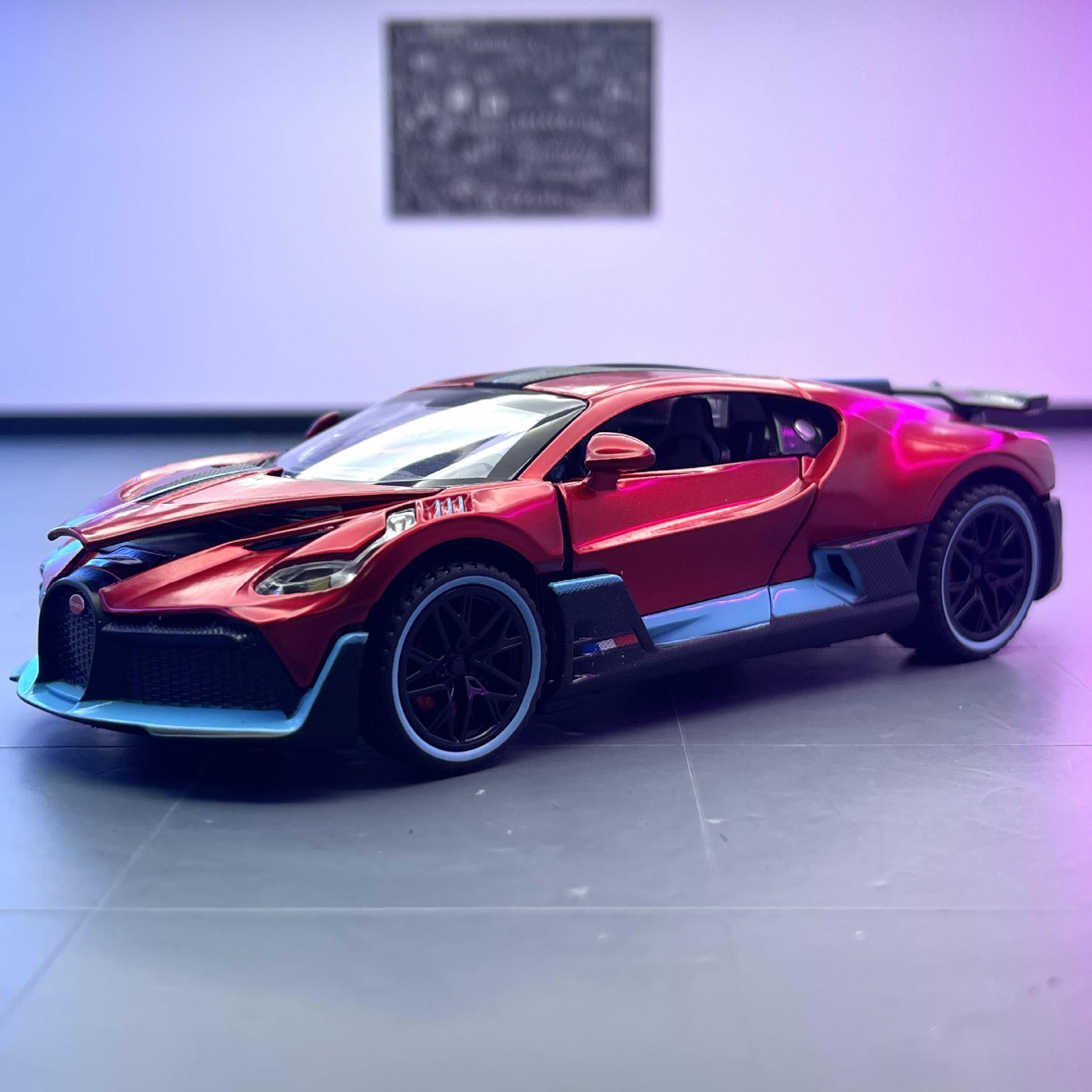 Tianying Alloy Car Model 1:32 Bujiadi DIVO Sports Car Tack Force con sonido y luz Boy Toy Car Model Adornos