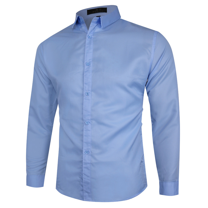 Ropa de comercio exterior color de moda más tamaño camisa de manga larga para hombre Four Seasons camisa casual de negocios hombres eBay al por mayor