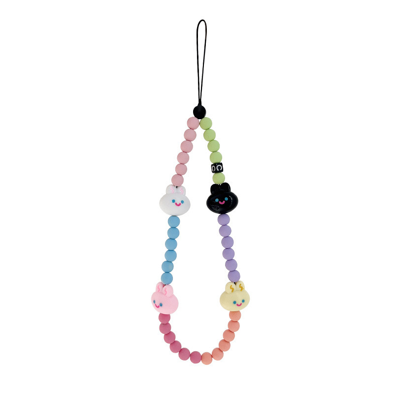 Tian Xiwei con una linda chica crema de dulces conejos acrílico de color multipropósito a prueba de pérdida de la cadena de colgante de teléfono móvil