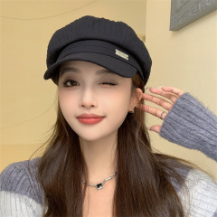 ins網紅春秋新款八角帽女秋冬日系復古鴨舌貝雷帽英倫帽子顯臉小