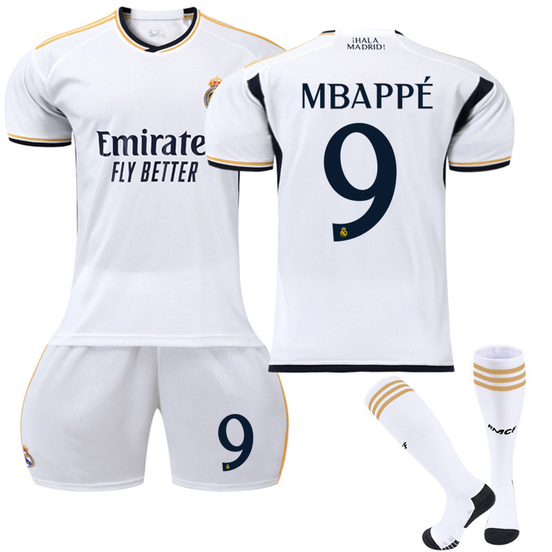 2324 New Real Madrid Home 7 Vinicus 5 Bellingham 11 Rodrigo 9 Mbappe Football Uniform 2324 New Real Madrid Home 7 Vinicus 5 Bellingham 11 Rodrigo 9 Mbappe Football Uniform