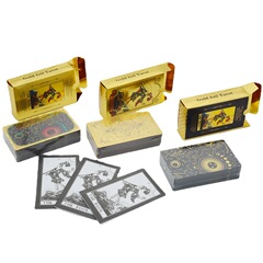 金箔塔羅牌tarot桌上遊戲玩具PVC防水耐磨跨境專供新款