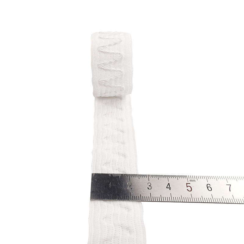导电松紧织带2.5cm白色导电松紧带身体防静电弹力带低弹松紧带
