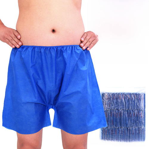 One-time use shorts for sauna and steam bath, plus-sized 100 pairs, thick and durable bath pants made of non-woven fabric, flat-front design