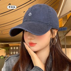 藏青色宽帽檐大脸显脸小棒球帽女大头围加大加深美式遮阳鸭舌帽子