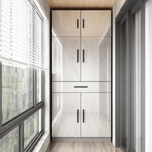 轻奢阳台柜可储物柜收纳置物柜飘窗柜大容量衣柜落地鞋柜