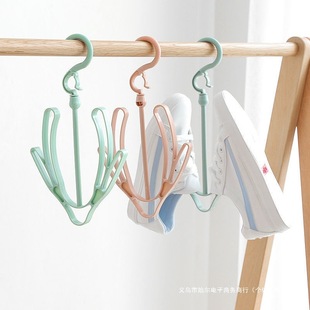 Creative Windproof Shoe Rack Dormitory Balcony Hanging Shoes Rotatable Double Hook Small Drying Clothes Rack Shoe Hanging Rack
