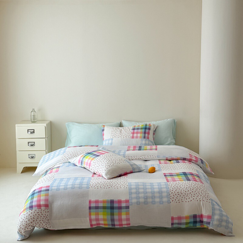 Class a All-Cotton Double-Layer Crinkled Gauze Four-Piece Set, Lazy and Casual Bedding, Ins-Style Duvet Cover and Bed Sheet, Suitable for All Seasons Class a All-Cotton Double-Layer Crinkled Gauze Four-Piece Set, Lazy and Casual Bedding, Ins-Style Duvet Cover and Bed Sheet, Suitable for All Seasons
