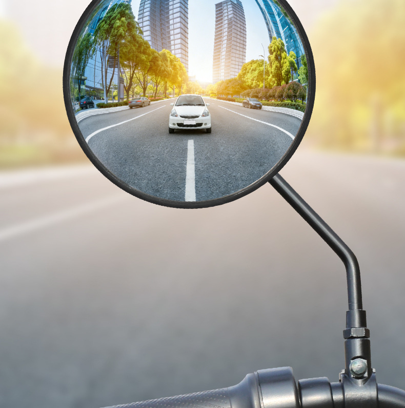 Electric Vehicle Motorcycle Fisheye Wide-Angle Rearview Mirror Convex Mirror Large Field of View High-Definition Rearview Mirror Universal Reflector