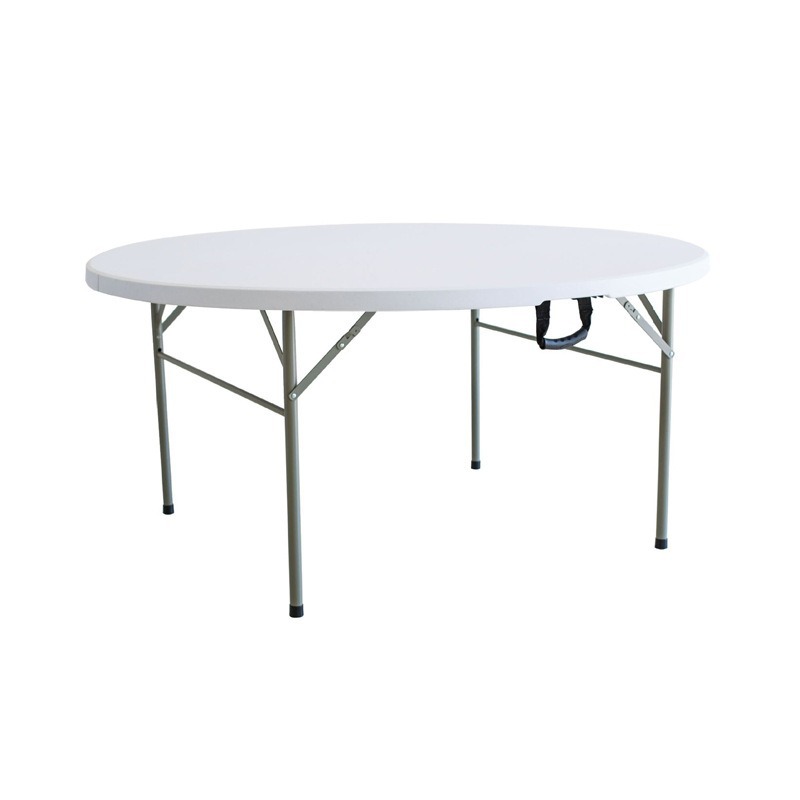 Distribuir puestos plegables al aire libre de venta directa mesa redonda hotel hogar encimera redonda mesa plegable de plástico portátil al por mayor
