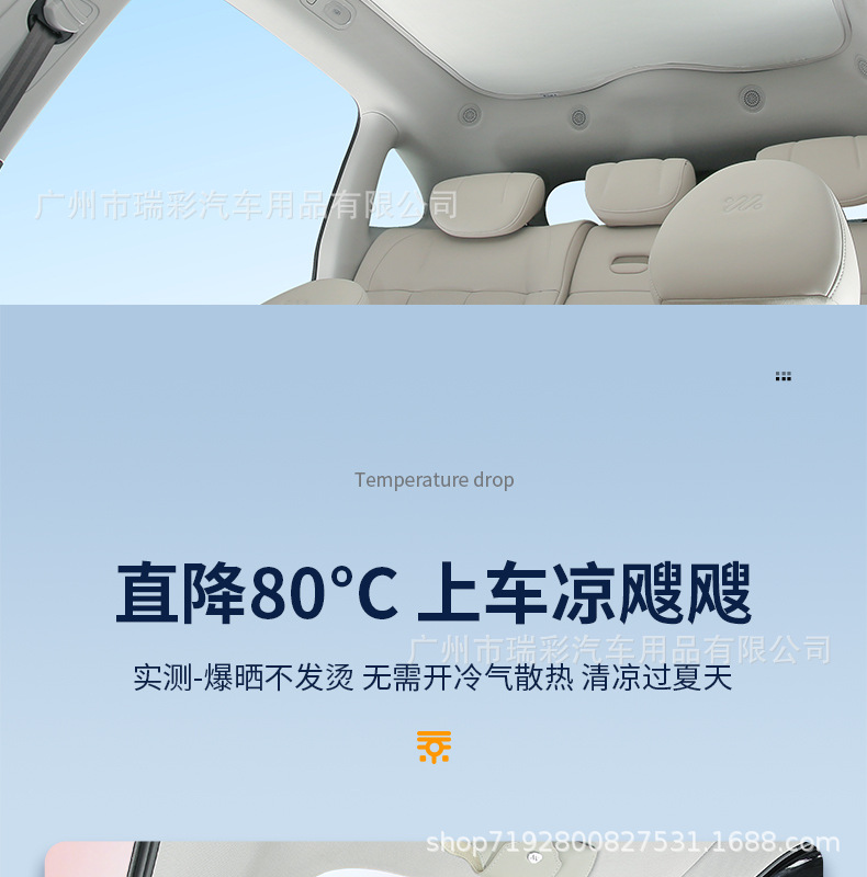 Zhi Ji Ls6/L6 Panoramic Sunroof Sunshade Suede Canopy Sun Protection Heat Insulation Sunshade Car Roof Sunshade
