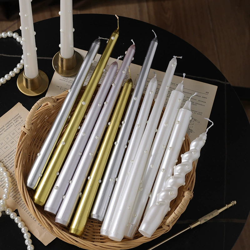 Перламутровая аромапод candle, тонкие taper 30 см, европейский стиль