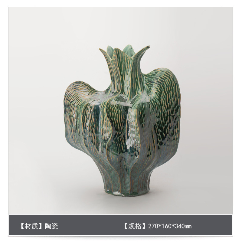 中世スタイルのセラミックフラワー花瓶装飾アートB&Bモデルルームゲストテーブルハイエンドフラワーアレンジメント装飾|undefined