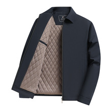 YINGAO秋冬男加厚衣夹克衫翻领中老年爸爸装商务休闲保暖夹克外套