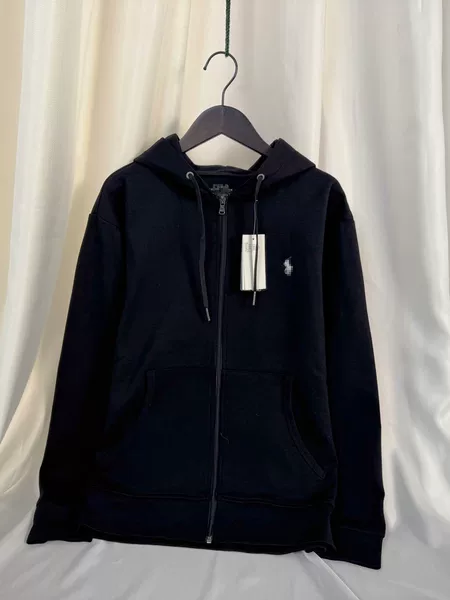 Classic Versatile Simple High-Quality Zip-Up Hooded Jacket with Pony Embroidery Sweatshirt for Men and Women