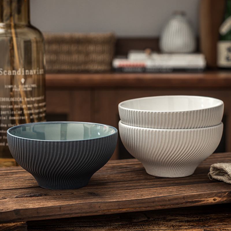 Sombrero de cerámica de estilo nórdico, cuenco de arroz, cuenco de lujo ligero en relieve tridimensional en 3D, vajilla para el hogar, cuenco pequeño al por mayor