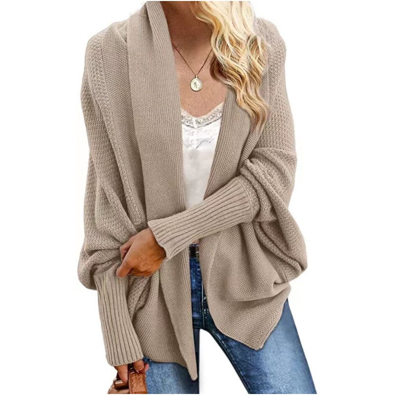 Europa y América transfronteriza Amazon AliExpress de punto chal suéter Batwing manga más tamaño de punto cardigan suéter abrigo