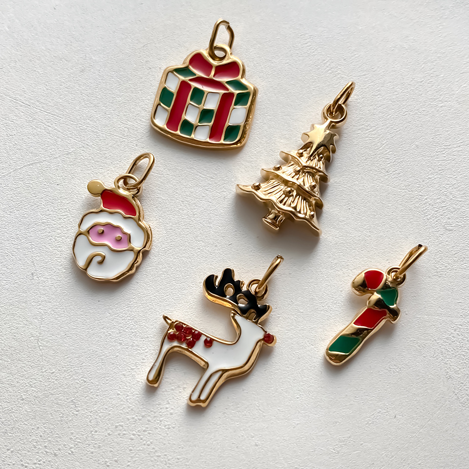 Emanco Non-Fading Washable Christmas Bead Pendant Accessories DIY Hand-Woven Enamel Bracelet Accessories