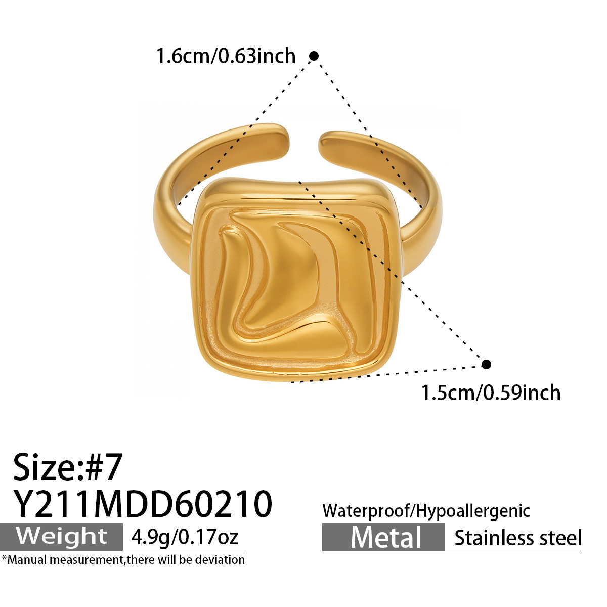 Mysterious Retro Geometric Open Ring Set Stainless Steel Jewelry_voghion.com