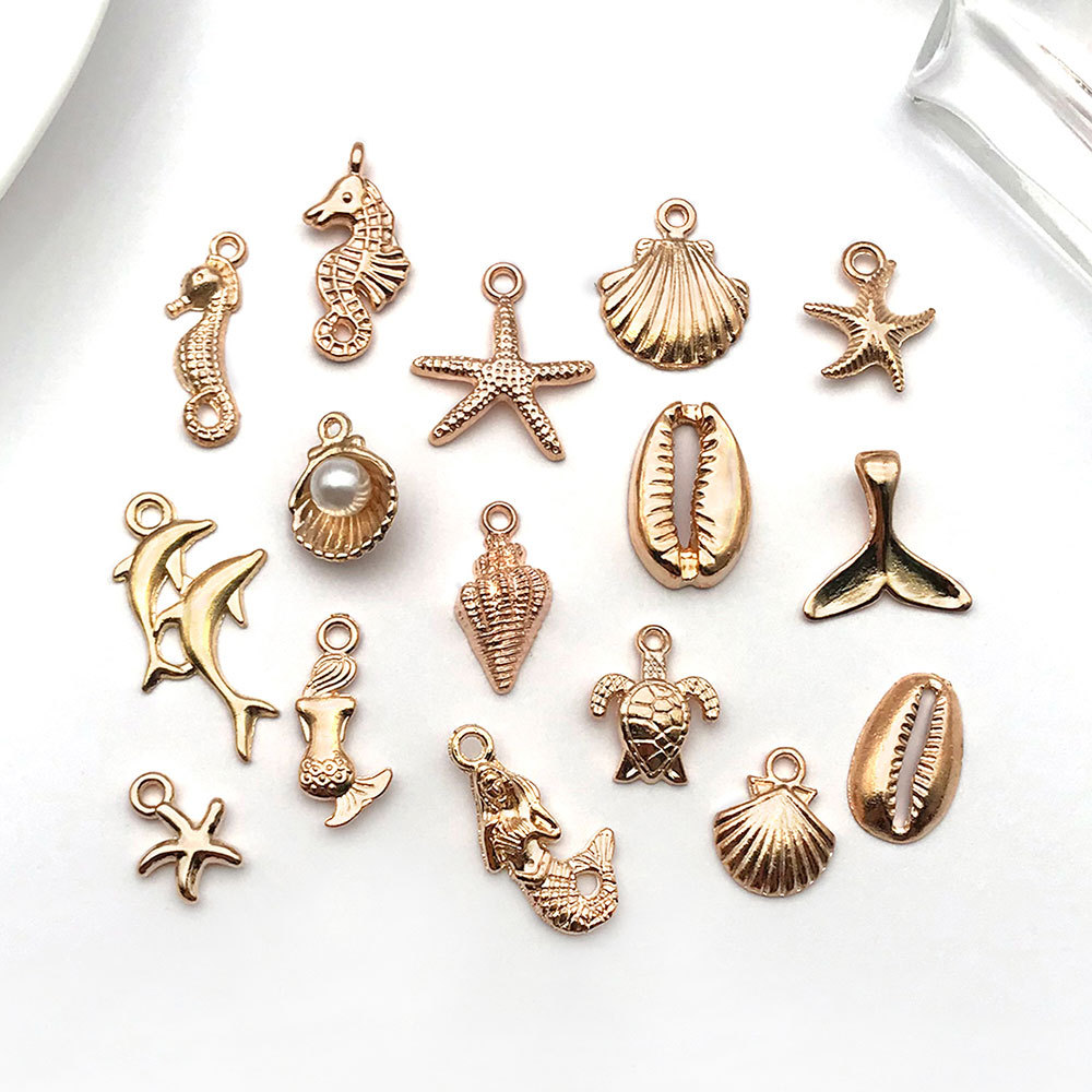 1 Piece 10*13mm 12 * 14mm 6.5*16mm Alloy Pearl Dolphin Mermaid Fish Tail Pendant display picture 2