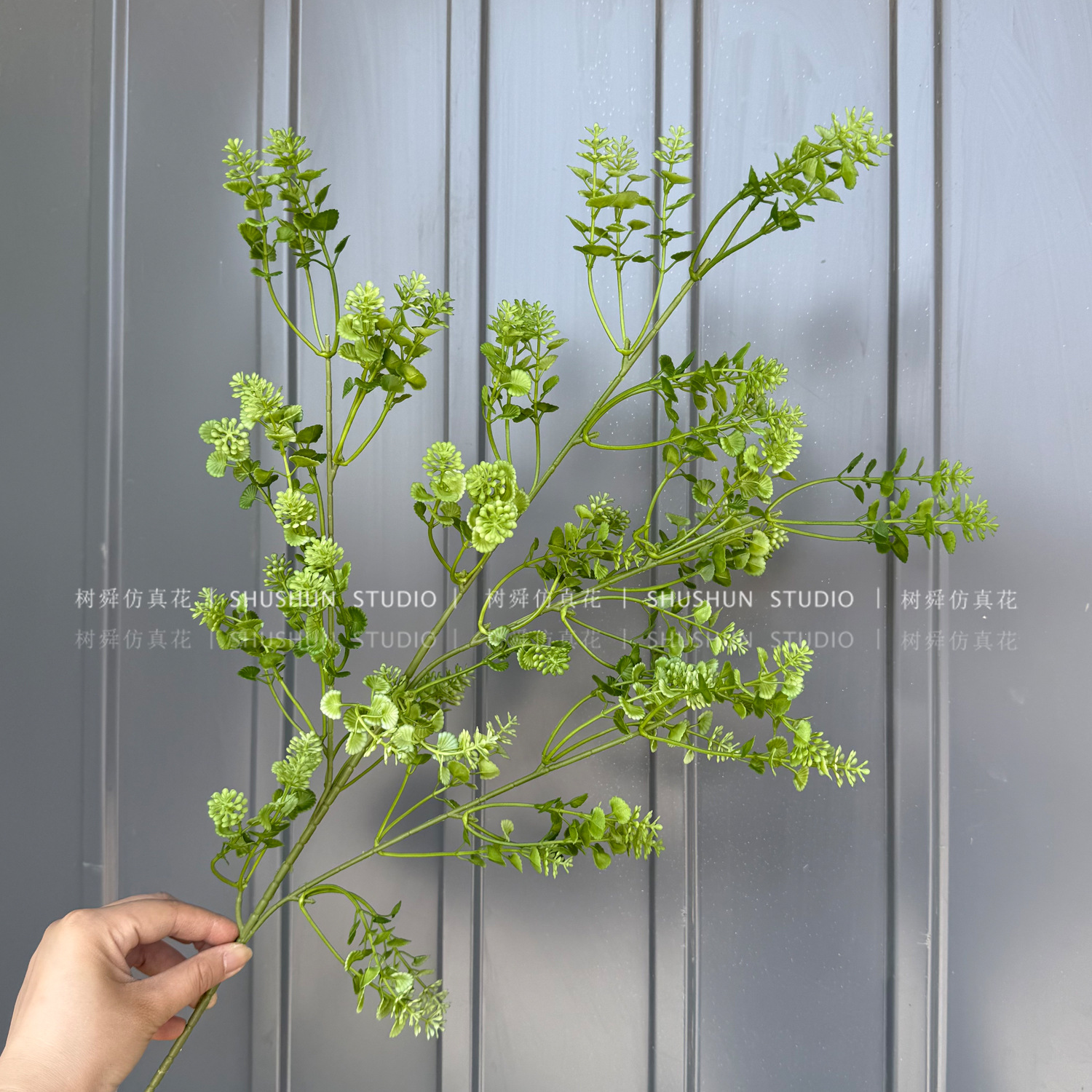 4 horquillas flor de colza-verde degradado