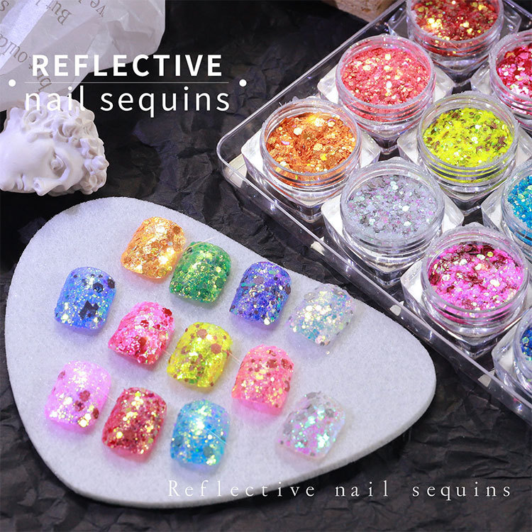 Fashion Solid Color Sequin Nail Patches 1 Set Nail Supplies display picture 1