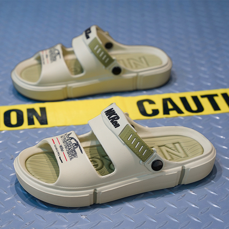 Pantuflas, cinturón antideslizante para uso de verano para hombres, sandalias de tacón, pisa mierda, sandalias de playa deportivas de doble uso para conducir