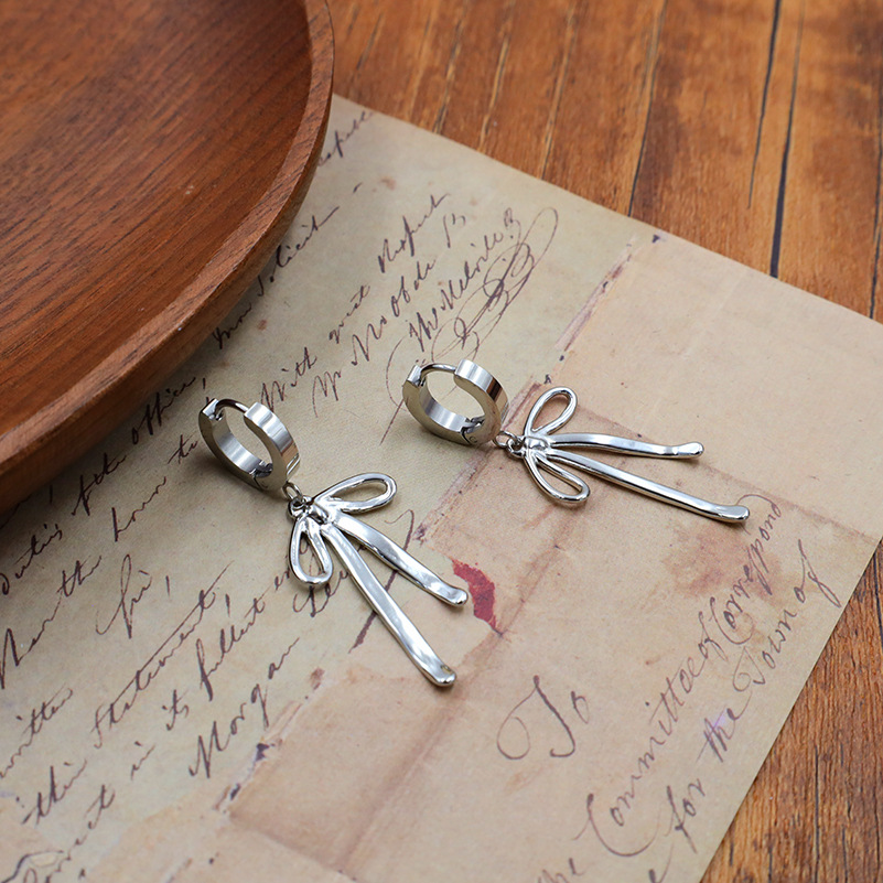Wholesale Stainless Steel Bow Earrings