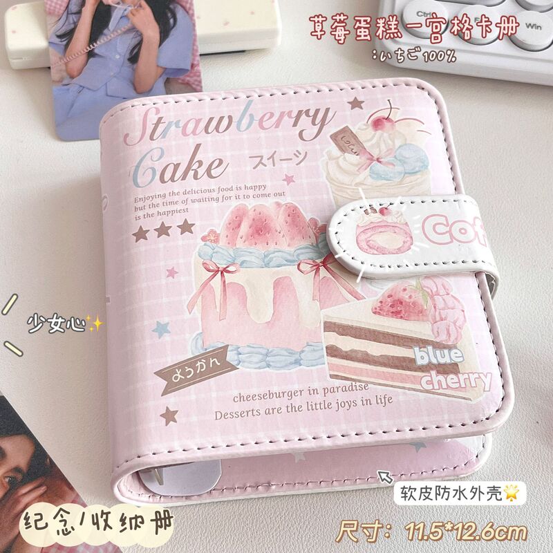 Original New Leather Single-Grid Card Album for Students, High-Value Ins-Style Portable Magnetic Loose-Leaf Notebook Original New Leather Single-Grid Card Album for Students, High-Value Ins-Style Portable Magnetic Loose-Leaf Notebook