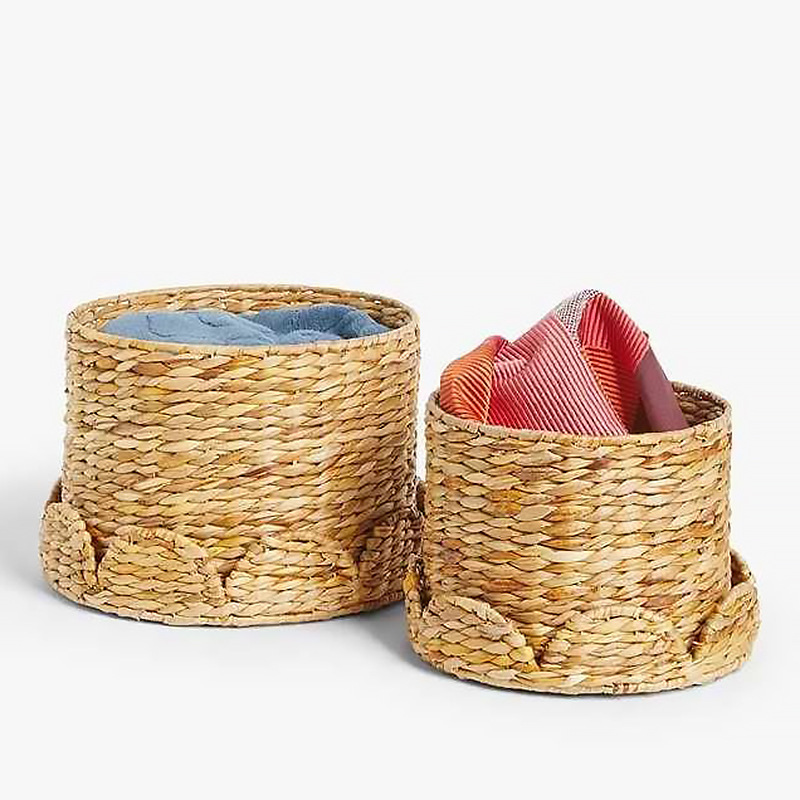 Cesta de almacenamiento de calabaza personalizada con tapa, cesta de almacenamiento de ratán tejida, organizador de escritorio hecho a mano para artículos diversos.