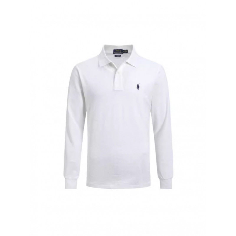 New Style Pony Logo Embroidered Lapel Polo Shirt for Men, Classic Polo Embroidery Business Casual Long-Sleeved Polo Shirt