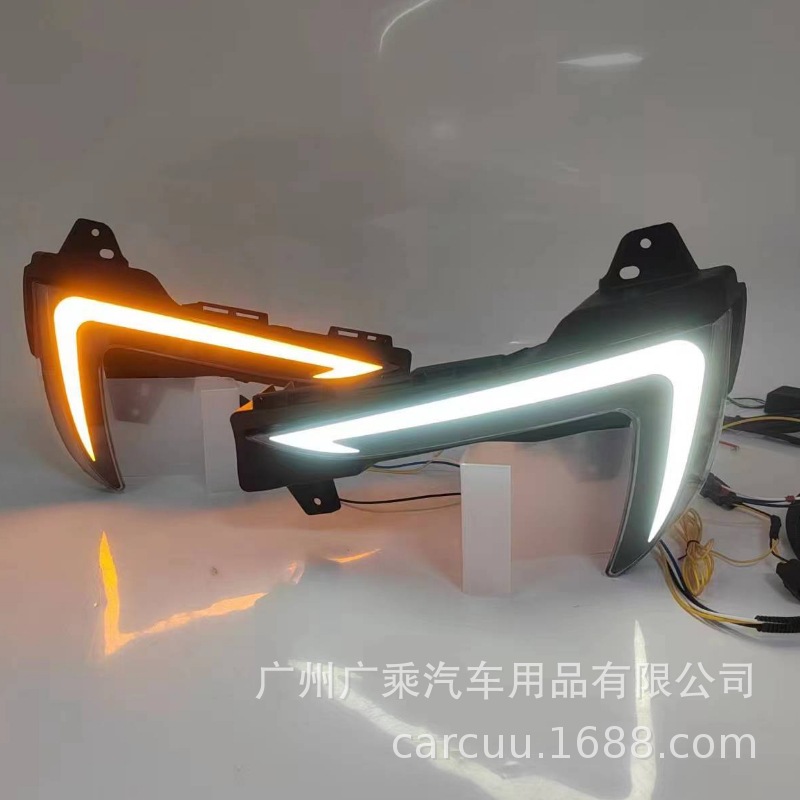 Luces de Circulación Diurna para Tesla, Modelo 3, Modelo Y, Luces Antiniebla, Guía de Luz de 2 Colores