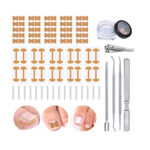 30 Filling Pad - Ingrown Nail Corrector Tweezers Nail Picking Device Nail Groove Orthodontic Silk C-Shaped Card Slot Tootitis Set