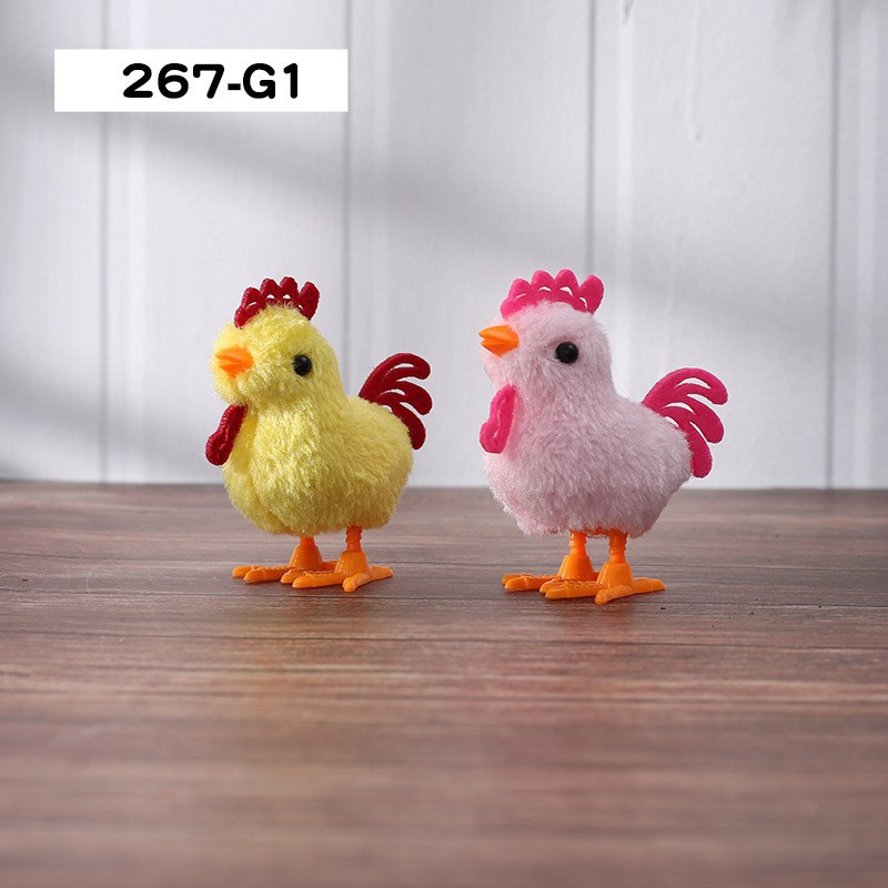 Pollito de cuerda que se mueve y salta, un juguete relajante para bebés, un juguete de peluche suave y realista para la generación pos-80, juguete infantil de puesto callejero.