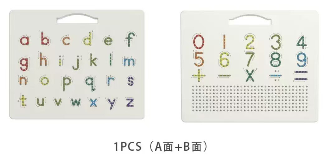 Pizarra magnética alfanumérica, pizarra de dibujo magnética con bolas de acero, juguetes educativos creativos, venta directa del fabricante, exportada a Europa y Estados Unidos