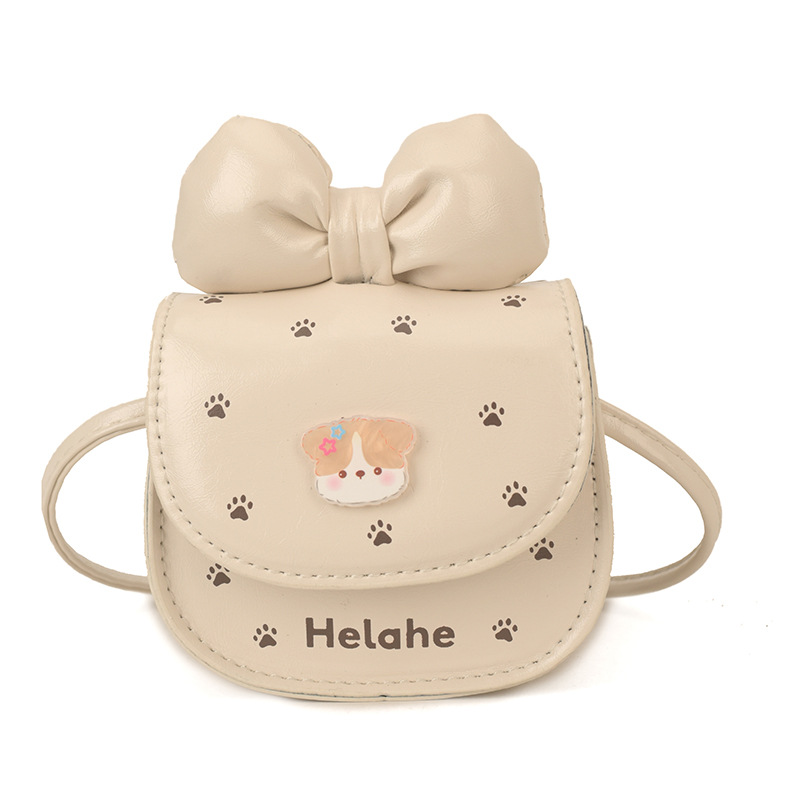 Bolsas para niños coreanas, arco de arco, bolsas de hombro para niñas, dibujos animados, lindos perros, mini bolsas de cambio.